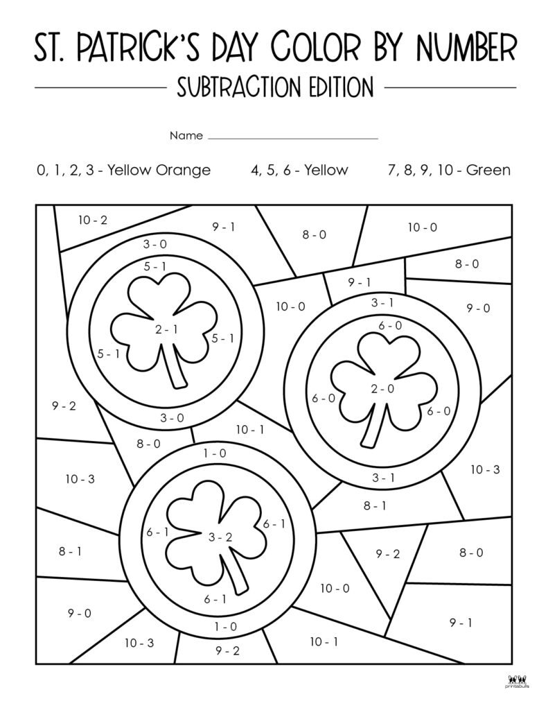 St Patrick 39 s Day Color By Number 10 FREE Pages Printabulls