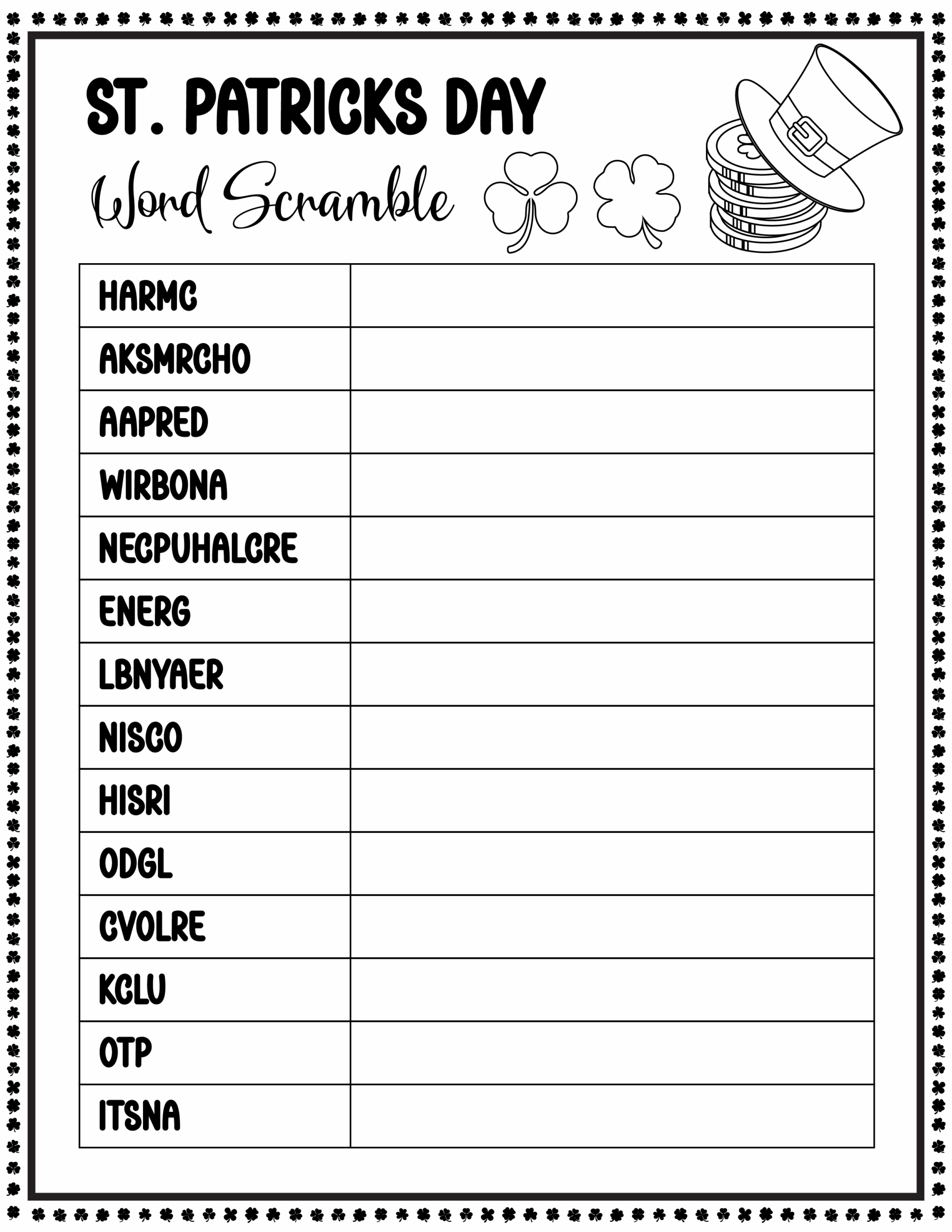 St Patrick 39 s Day Free Printables 4 Activities Leap Of Faith Crafting