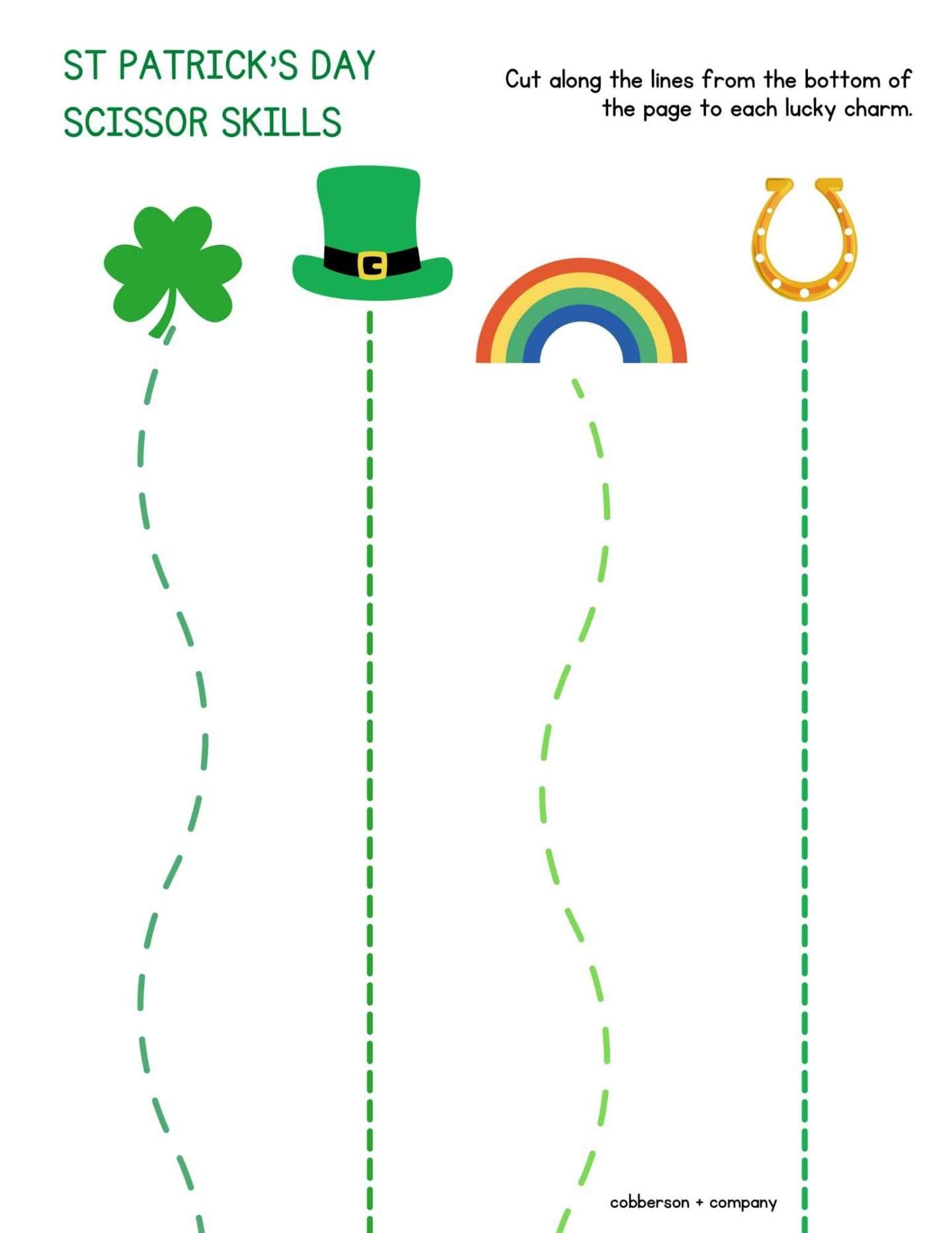 St Patrick 39 s Day Printables Scissor Skills Cobberson Co 