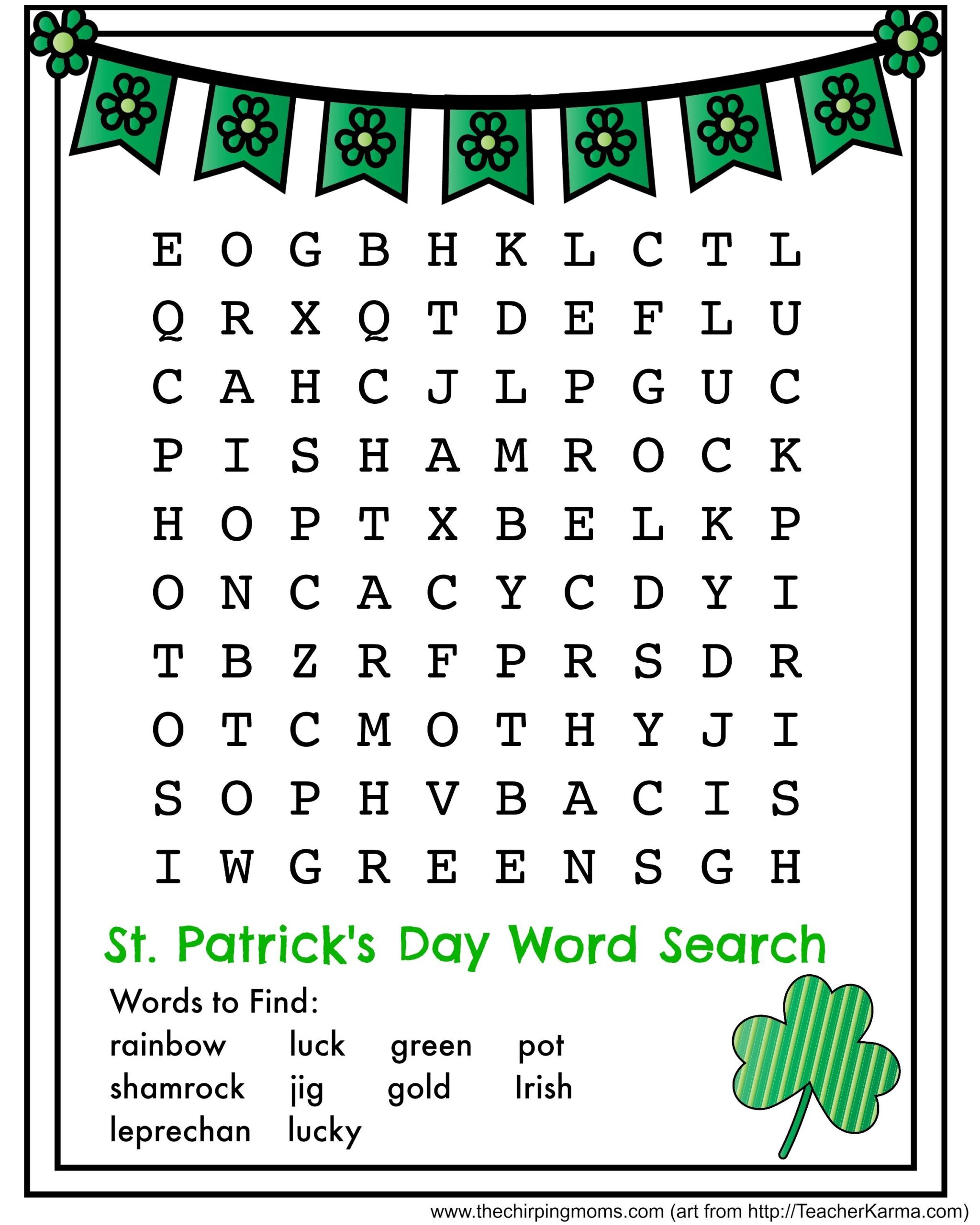 St Patrick 39 s Day Puzzles Printable Free Find All Of The St Printable 