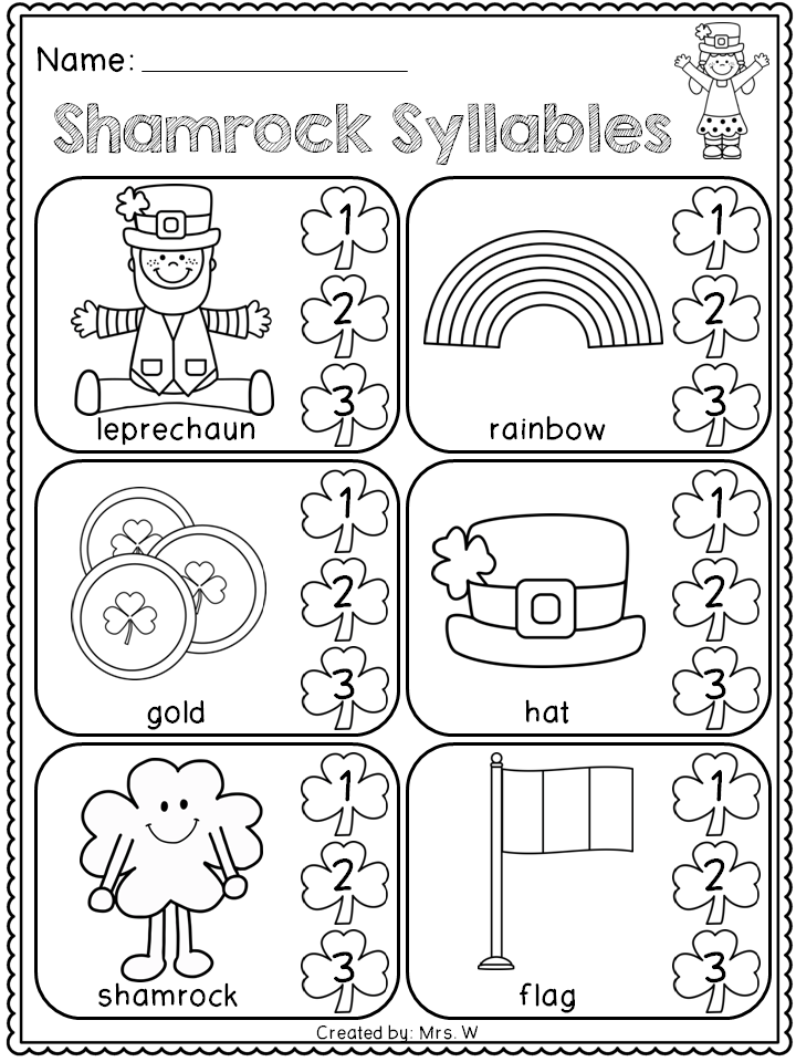 St Patrick 39 s Day Worksheets Preschool