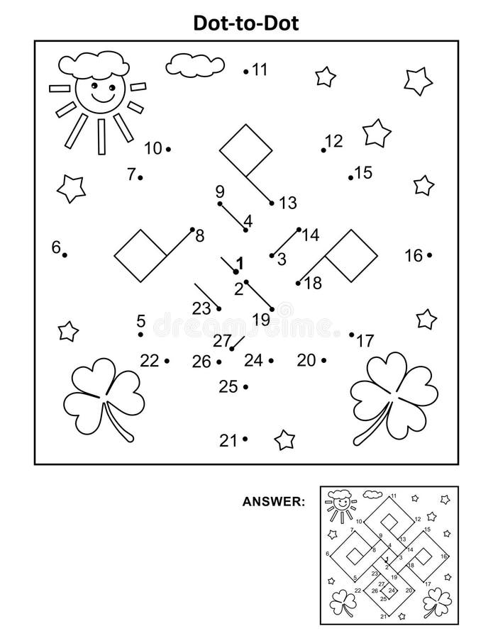 St Patrick s Day Dot to dot Picture Puzzle And Coloring Page With 