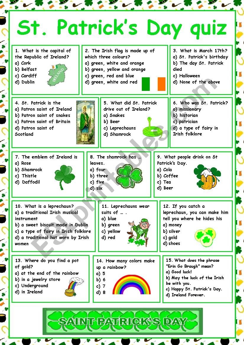 St Patricks Day Activities Printables