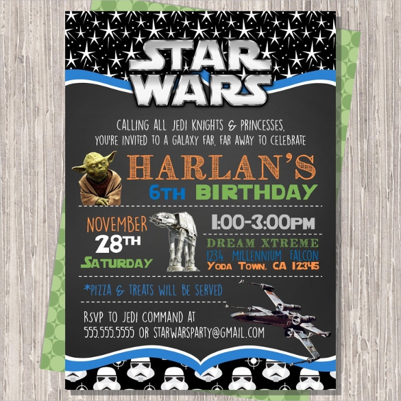 Star Wars Birthday Party Invitations Template Database