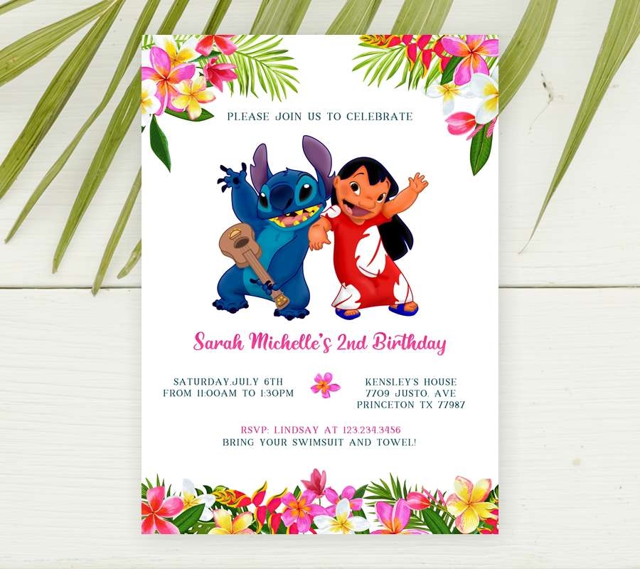 Stitch Birthday Invitations