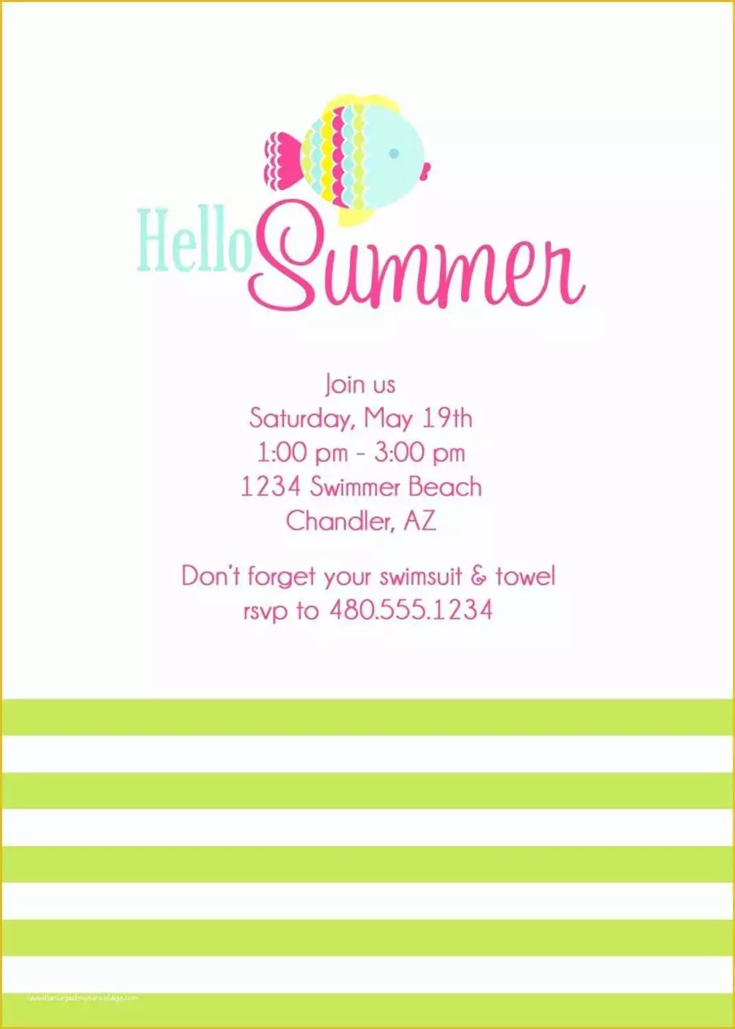 Summer Party Invitations Templates Free Printable Word Searches