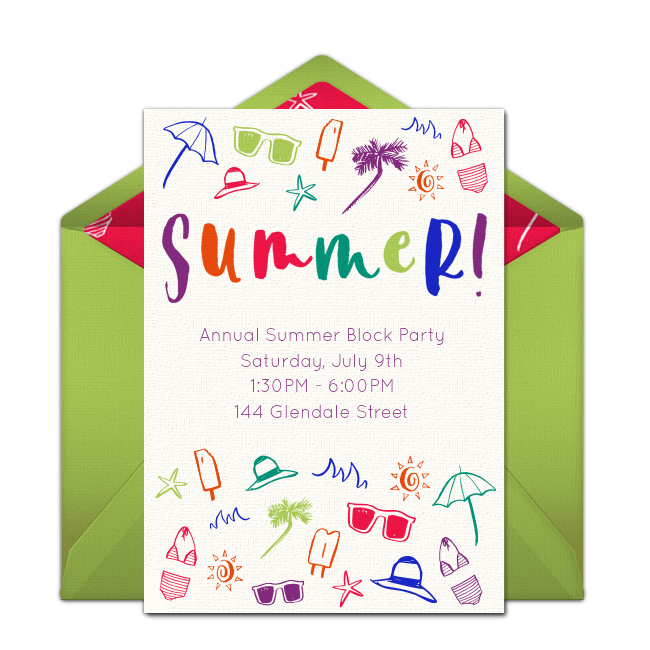 Summer Party Invitations Templates Free Printable Word Searches