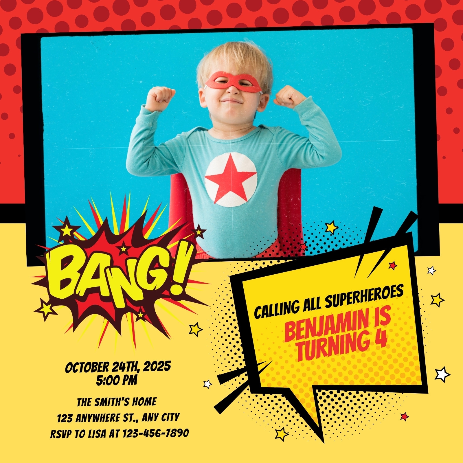 Superhero Birthday Card Template Sarseh