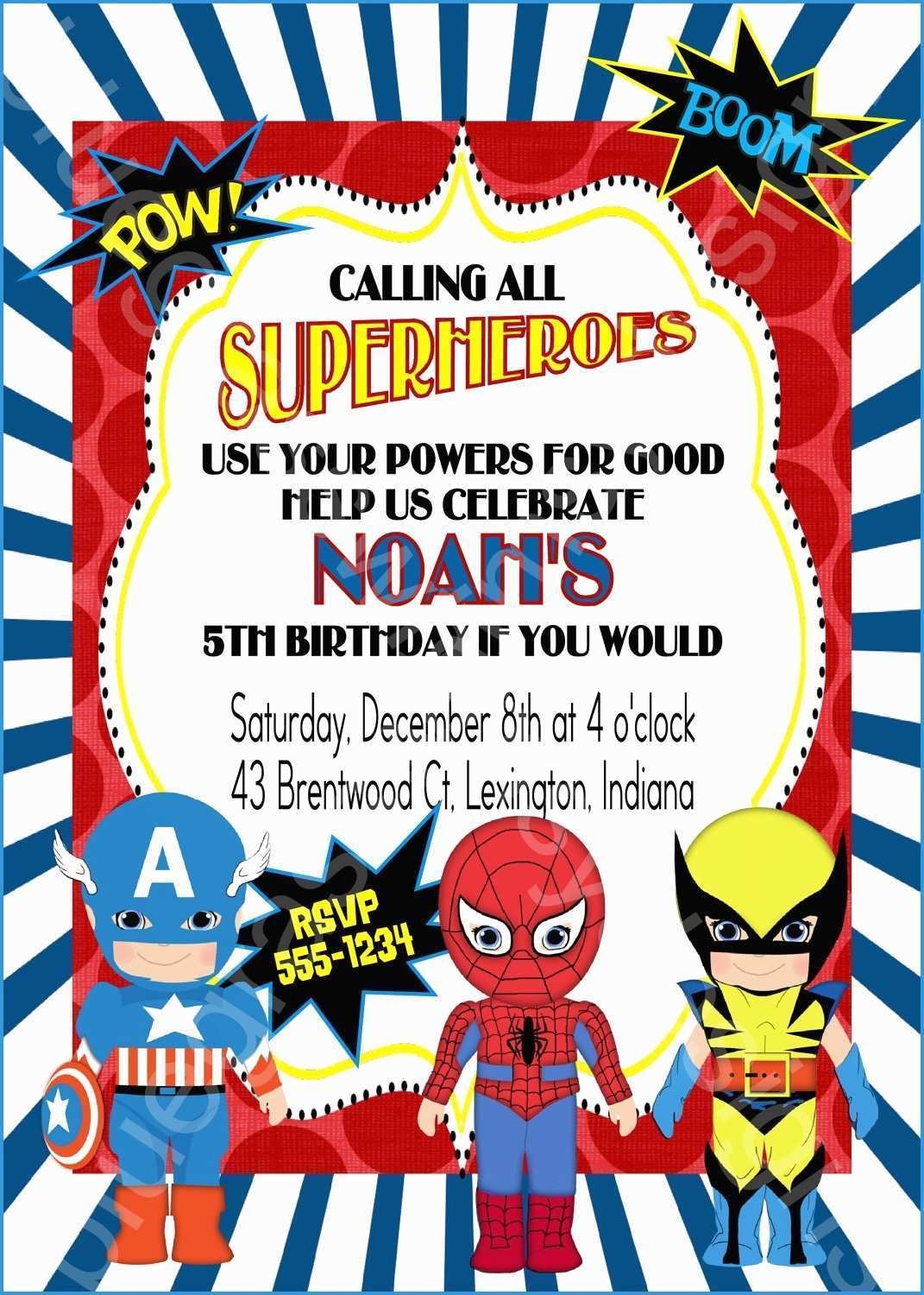 Superhero Birthday Card Template Sarseh