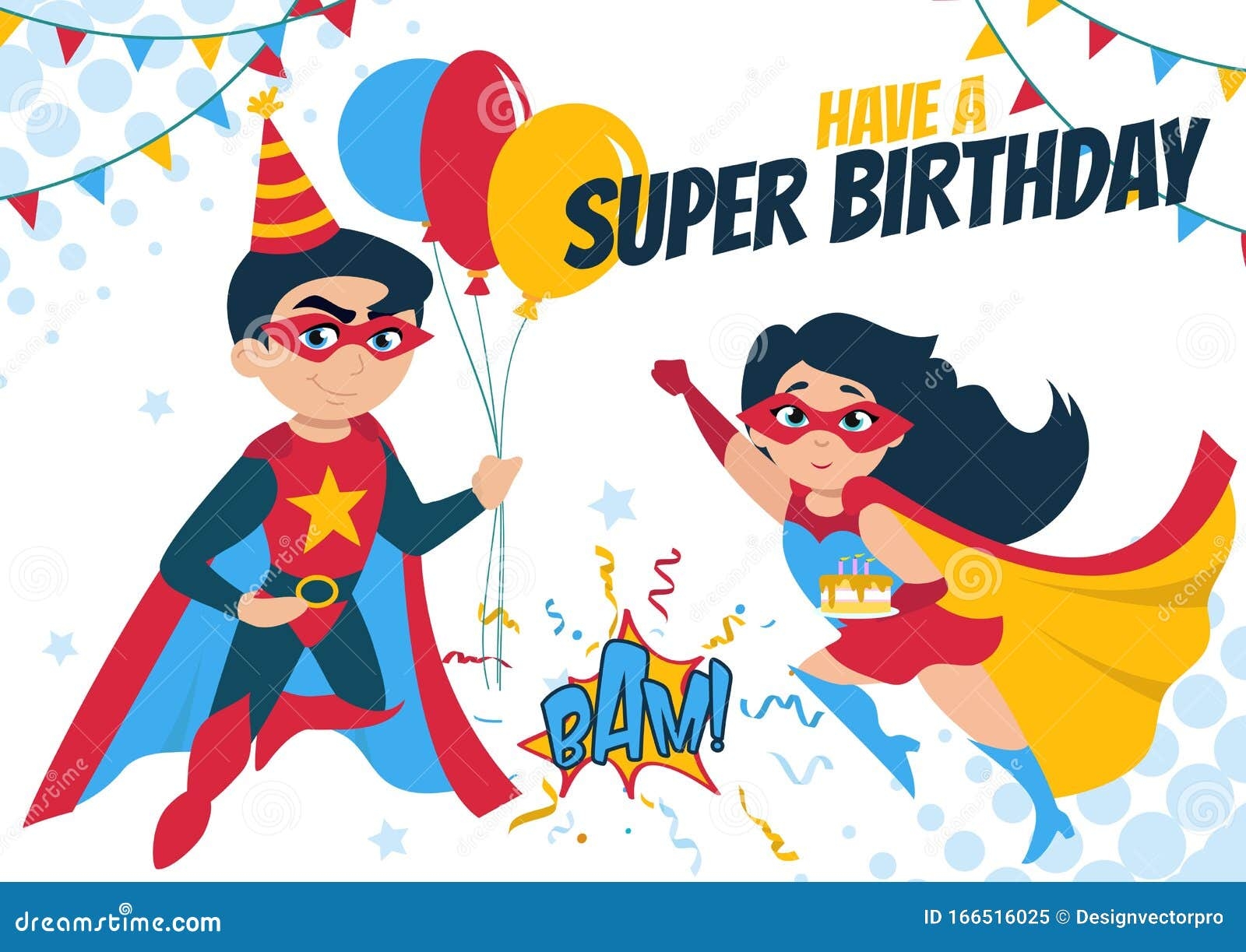 Superhero Birthday Card Template