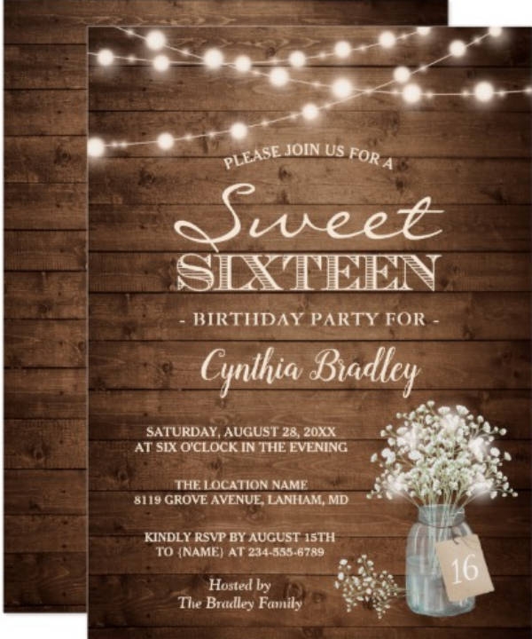 Sweet 16 Birthday Invitations Free Printable Free Templates Printable