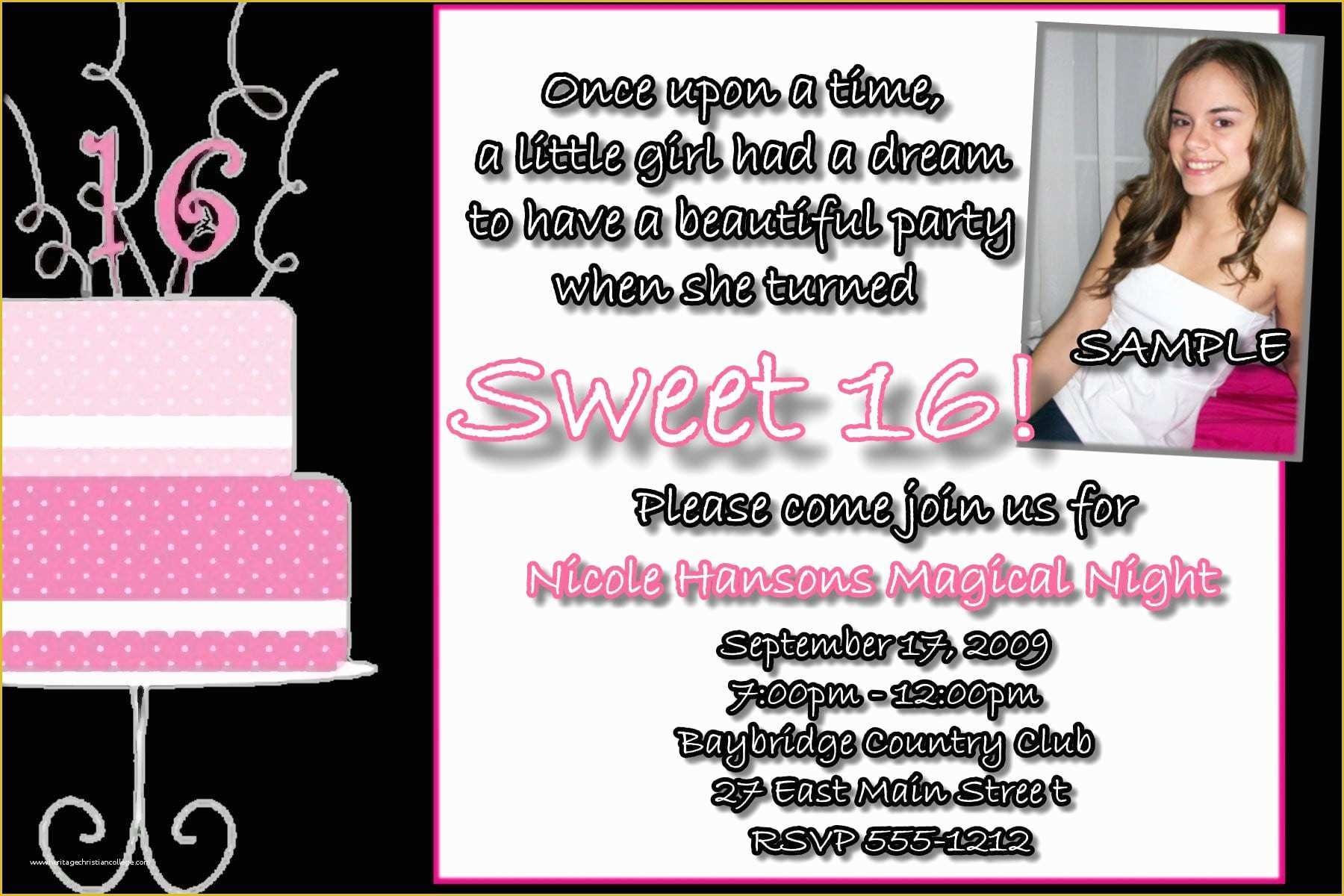 Sweet 16 Invitations Templates Free Of Free Printable Sweet 16 