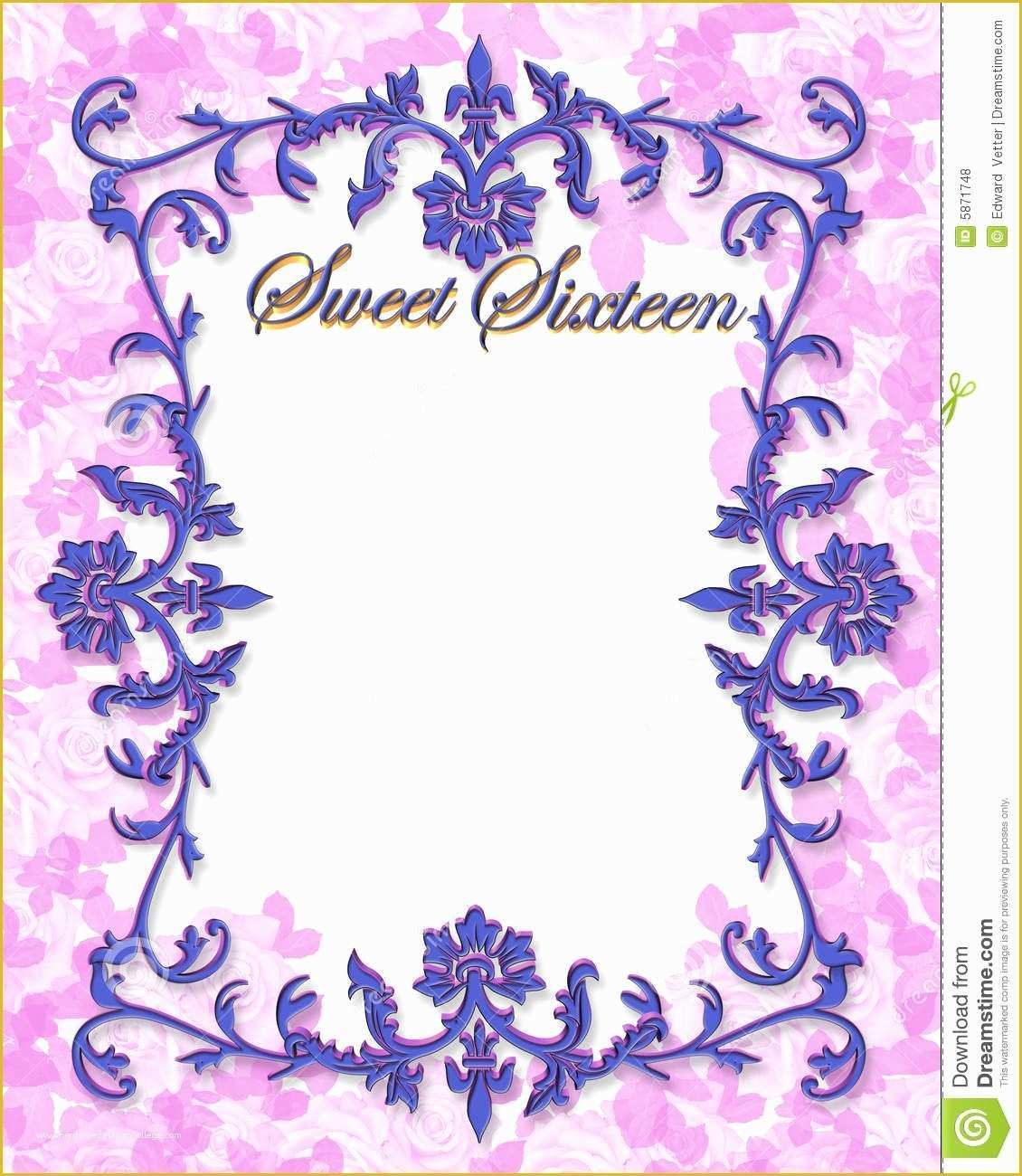 Sweet 16 Invitations Templates Free Of Printable Sweet 16 Party 
