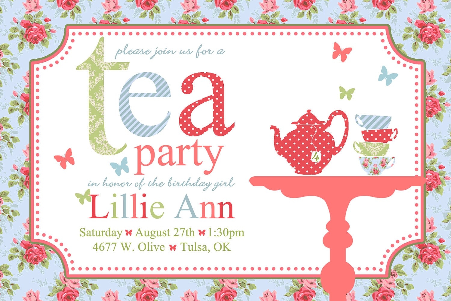 Tea Party Invitations Templates Free