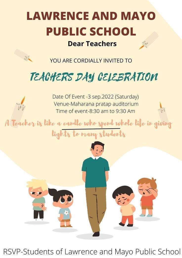 Teachers Day Invitation Card design Teachers Day Card Teacher Cards