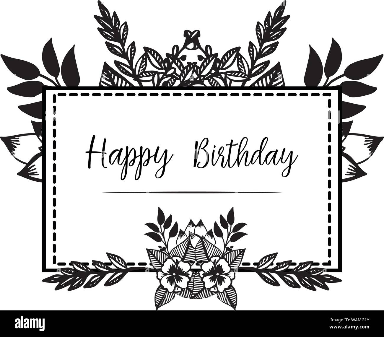 Template Decoration Of Wreath Frame Color Black White Design 