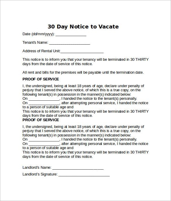 Texas Printable Tenant 60 Day Notice To Vacate Template