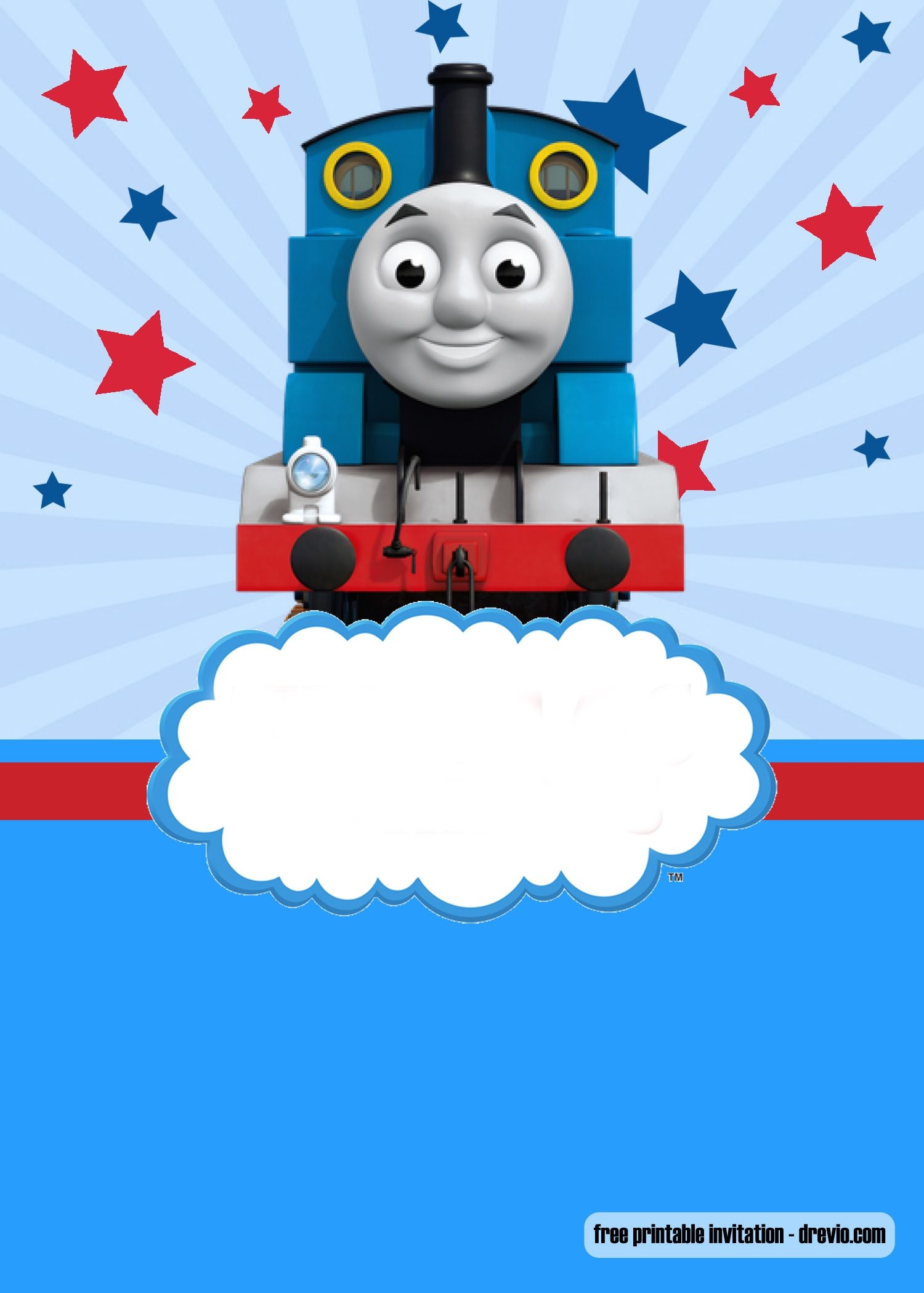 Thomas Train Birthday Invitation Template