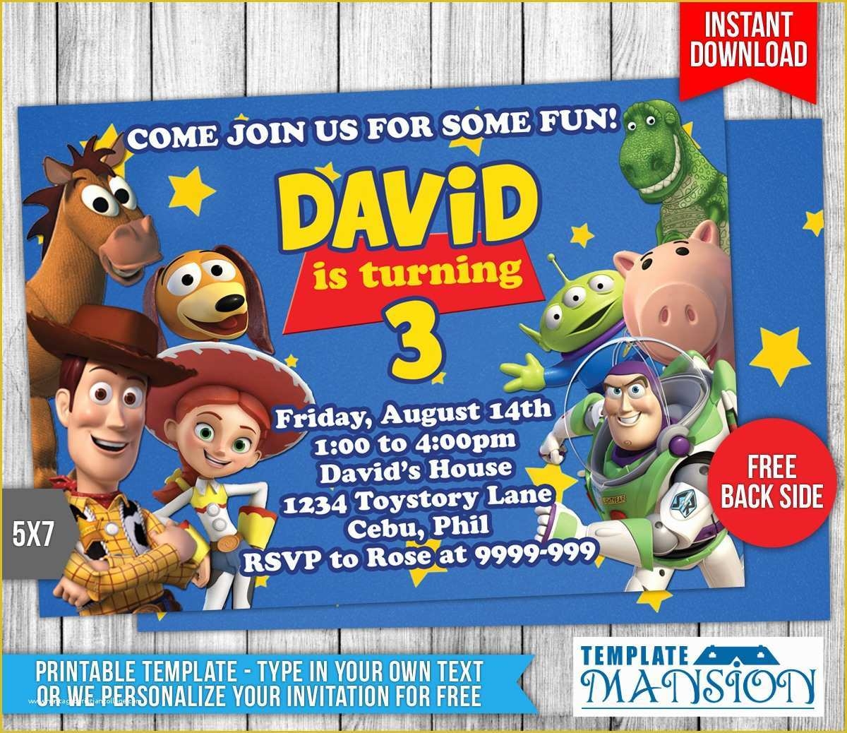 Toy Story Invitation Template Free Download Of Toy Story Birthday 