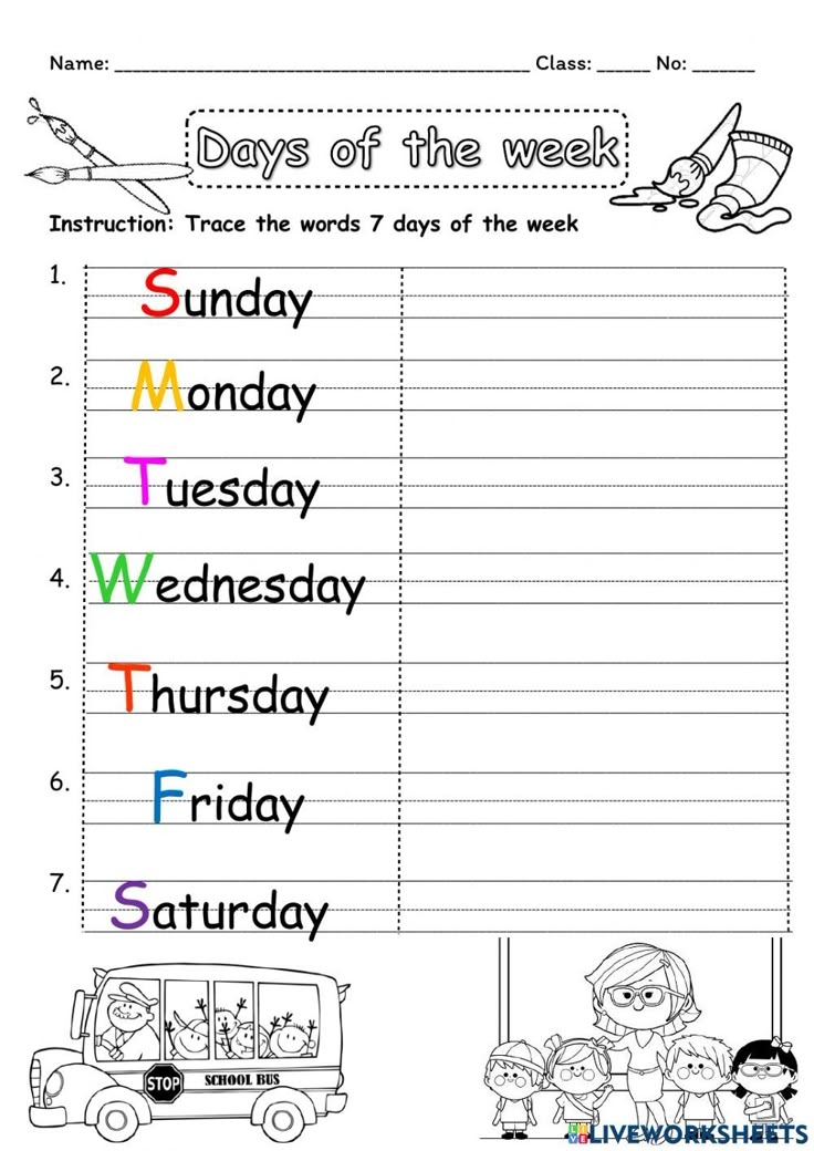 Tracing Days Of The Week Worksheet 2nd Grade Worksheets Worksheets 