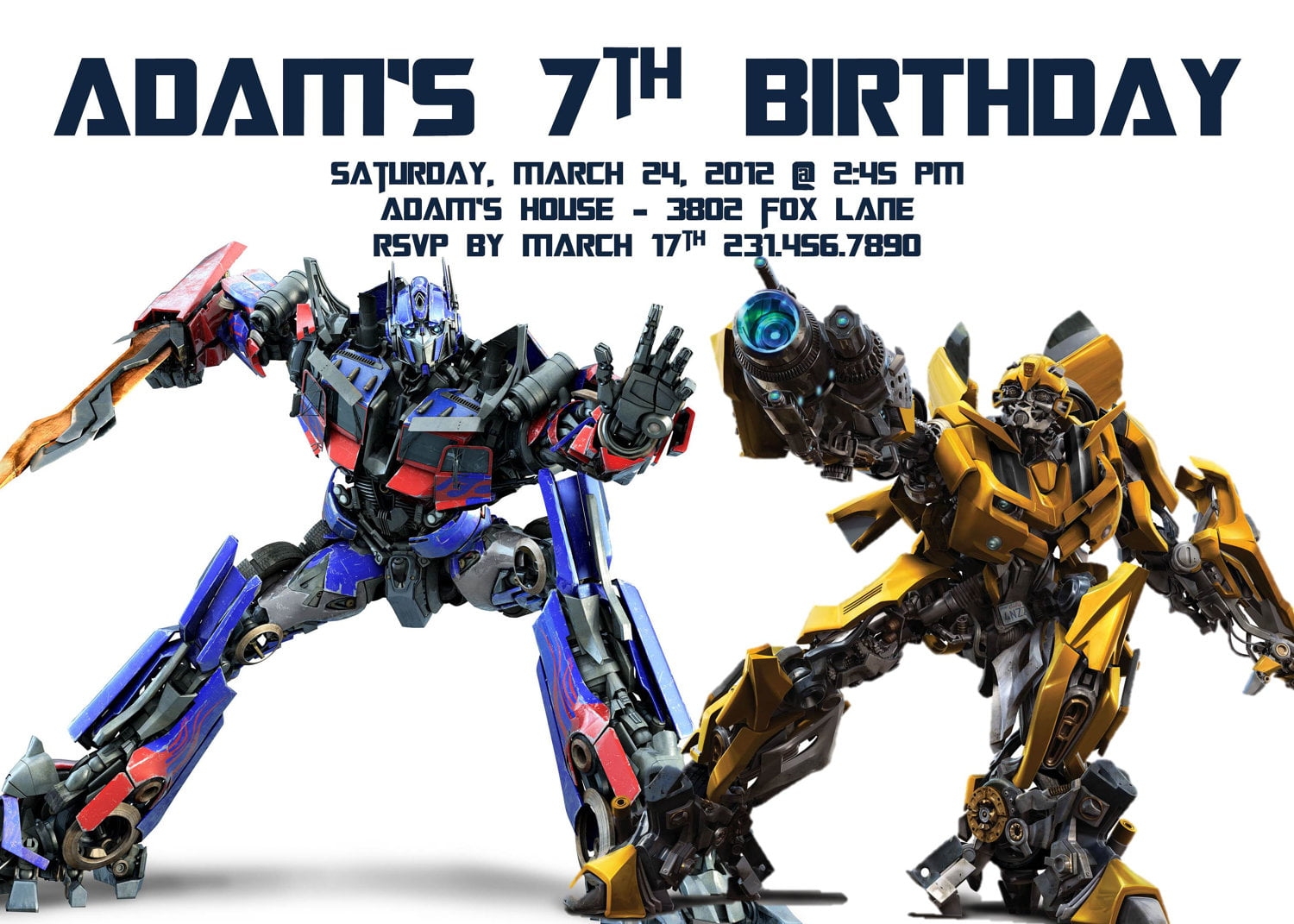 Transformer Birthday Invitations Bagvania FREE Printable Invitation 