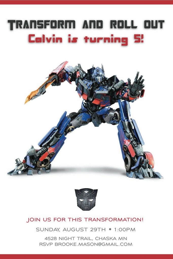 Transformer Printable Invitations Free Printable Form 2024
