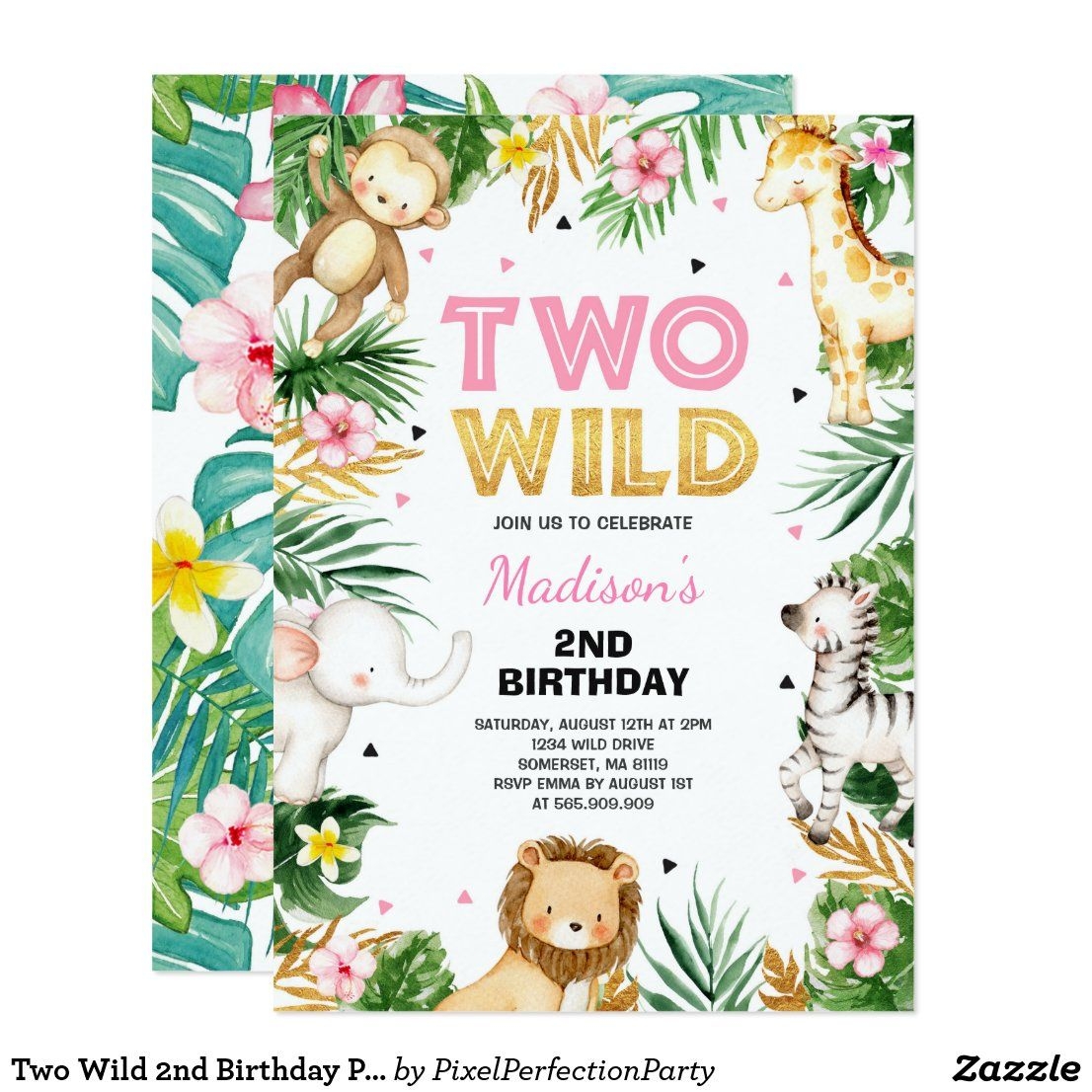 Two Wild Birthday Invitations Template Free Celebrate Special