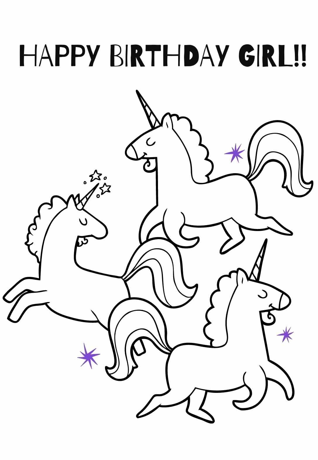 Unicorn Birthday Cards PRINTBIRTHDAY CARDS