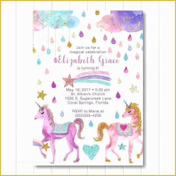 Unicorn Party Invitations Free Template Of 94 Unicorn Birthday Invites