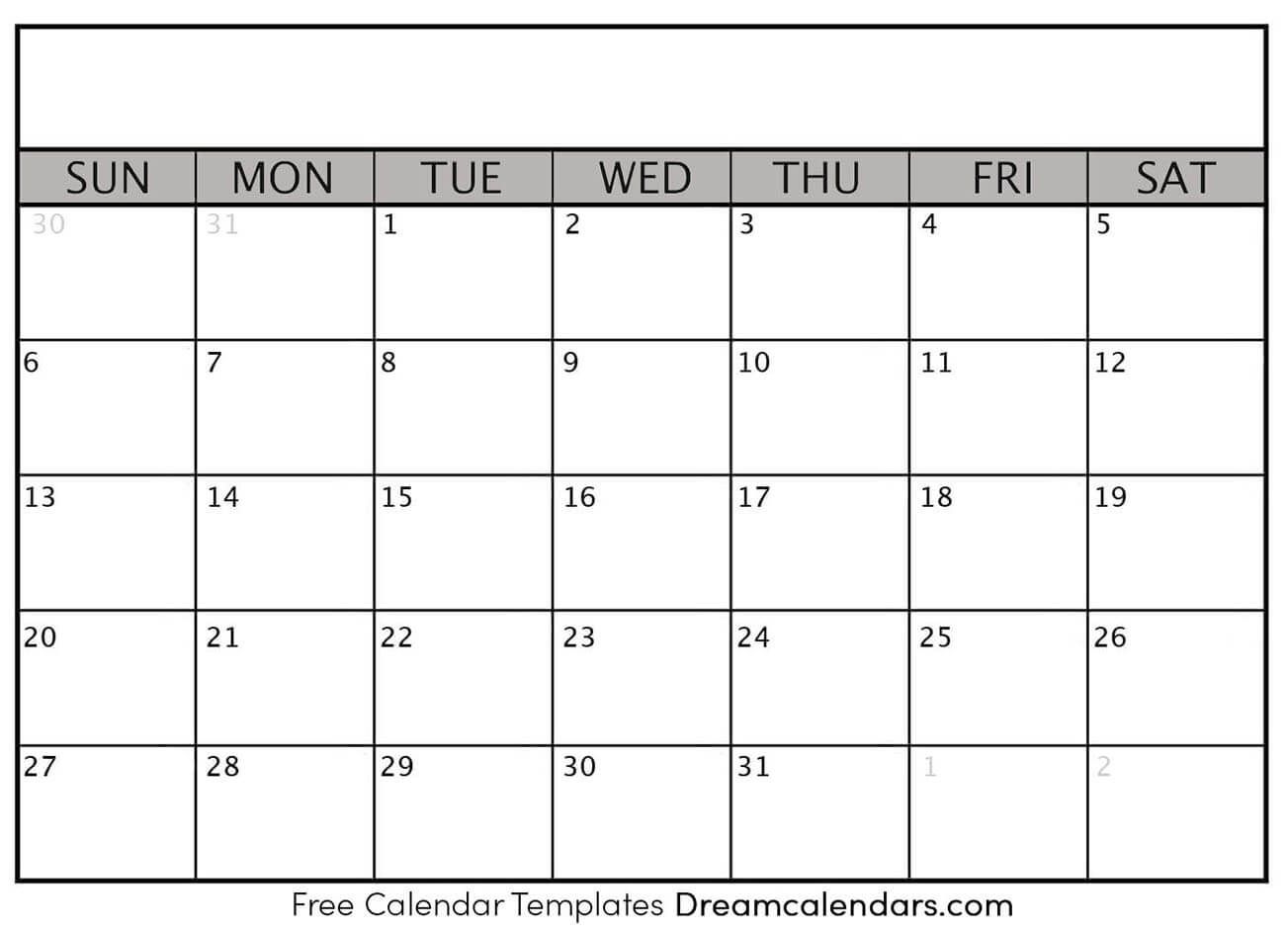 Universal Blank 30 Day Calendar Printable Get Your Calendar Printable 