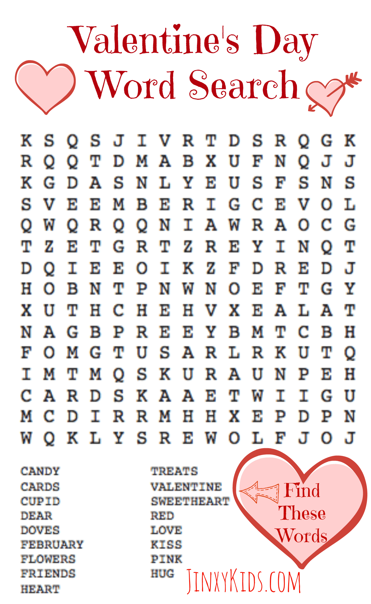 Valentine 39 s Day Printable Activities Printable Word Searches