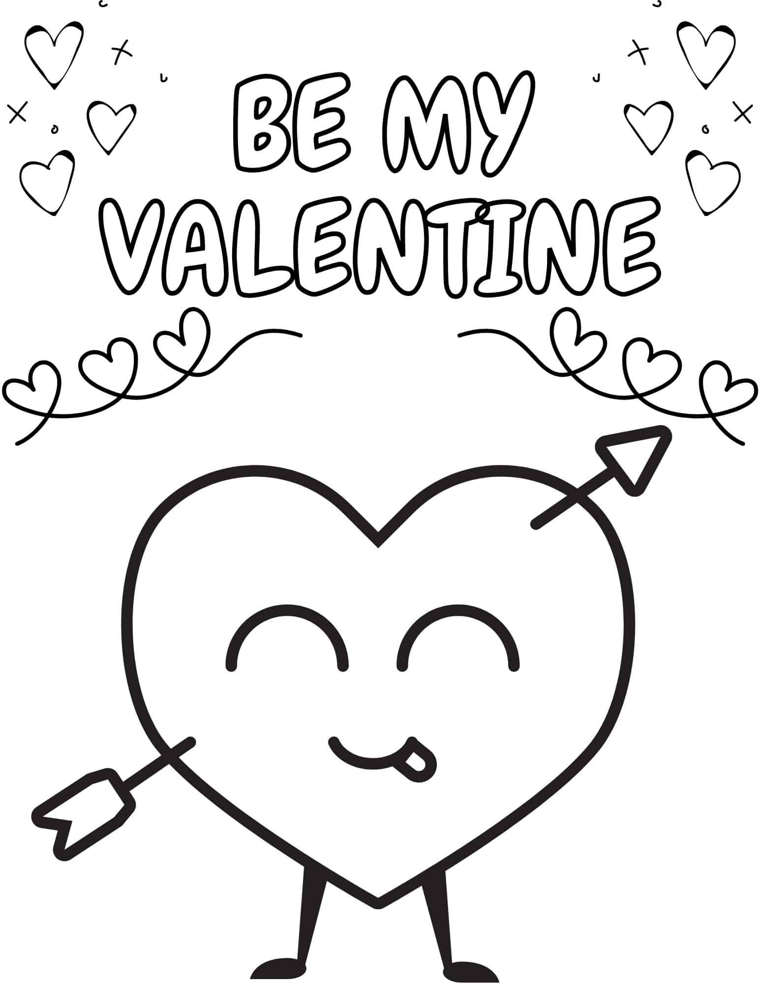 Valentine Day Printable Coloring Pages