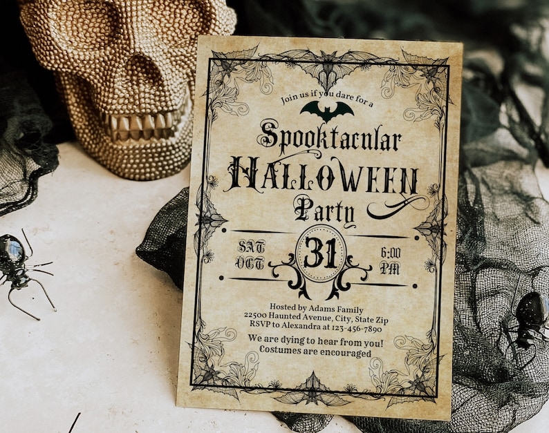 Vintage Halloween Invitations Halloween Party Invite Antique Etsy