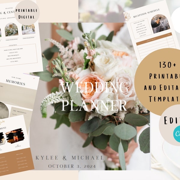 Wedding Binder Template Canva Etsy