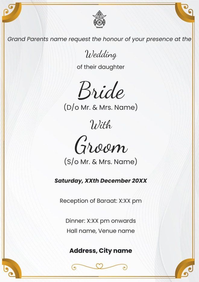 Wedding Card Matter In English Wedding Card Wordings Hindu Wedding